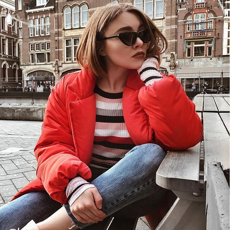 zeroUV Small Retro Slim Flat Lens Cat Eye Sunglasses - C520 Sunglasses