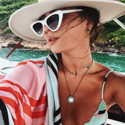 zeroUV Small Retro Slim Flat Lens Cat Eye Sunglasses - C520 Sunglasses