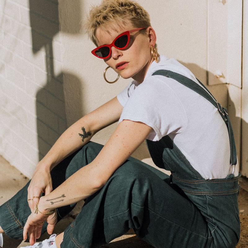 zeroUV Small Retro Slim Flat Lens Cat Eye Sunglasses - C520 Sunglasses