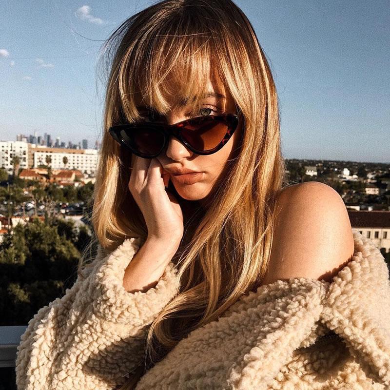 zeroUV Small Retro Slim Flat Lens Cat Eye Sunglasses - C520 Sunglasses