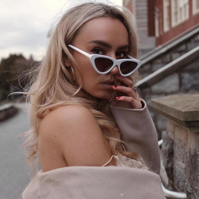 zeroUV Small Retro Slim Flat Lens Cat Eye Sunglasses - C520 Sunglasses