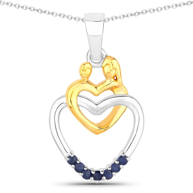 Bids.com 0.14 Carat Genuine Blue Sapphire .925 Sterling Silver Pendant Pendants