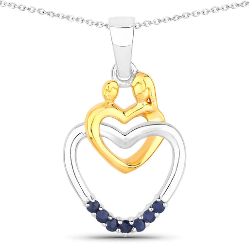 Bids.com 0.14 Carat Genuine Blue Sapphire .925 Sterling Silver Pendant Pendants