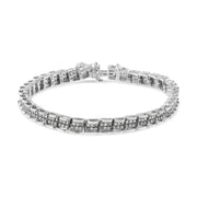 Bids.com .925 Sterling Silver 2.0 Cttw Diamond 7" Round Miracle Plate Link Bracelet (I-J Color, I2-I3 Clarity) Bracelets