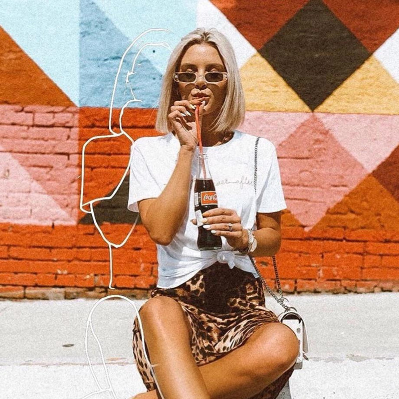 zeroUV Retro 1990's Thin Rectangle Fashion Sunglasses C547 Sunglasses