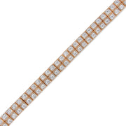 Bids.com 14K Rose Gold 3.0 Cttw Lab Grown Diamond Two Row Milgrain 7" Inch Tennis Bracelet (G-H Color, VS2-SI1 Clarity) Bracelets