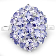 Bids.com 2.31 Carat Genuine Tanzanite .925 Sterling Silver Ring Rings