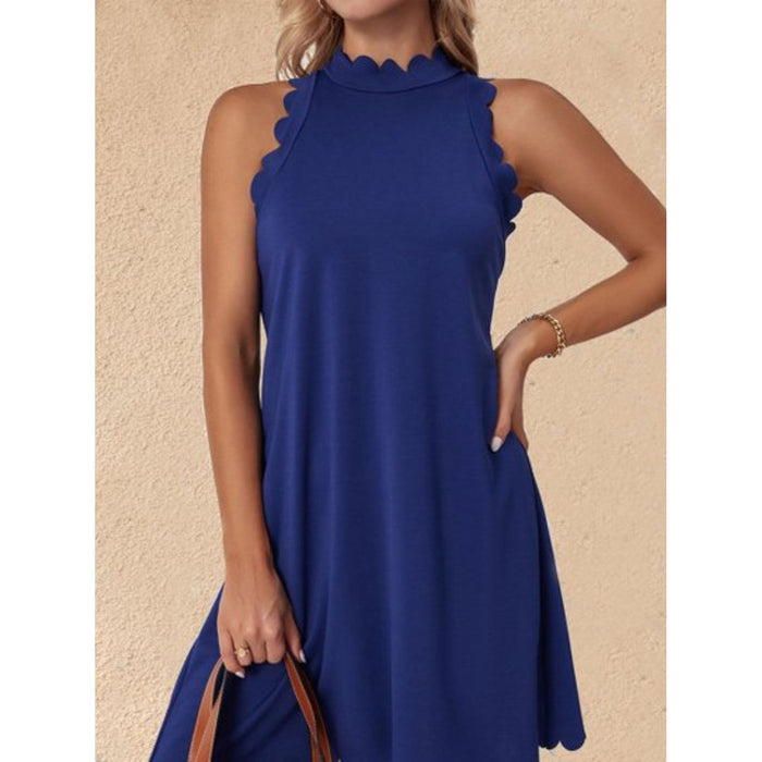 Mock Neck Sleeveless Mini Dress