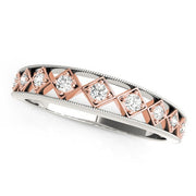 Bids.com 14k White Gold And Rose Gold Unique Diamond Wedding Band (1/10 cttw) Rings