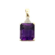Bids.com Amethyst Diamond Fashion Pendants 10KT Yellow Gold Pendants
