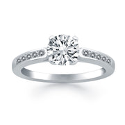 Bids.com 14k White Gold Diamond Channel Cathedral Engagement Ring Rings