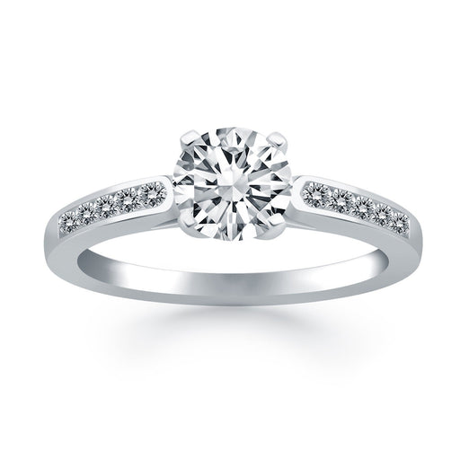 Bids.com 14k White Gold Diamond Channel Cathedral Engagement Ring Rings