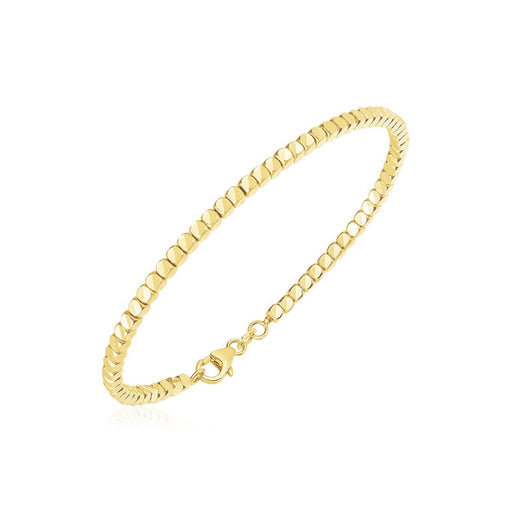 Bids.com 14k Yellow Gold High Polish Bead Cuff Bangle Bracelets