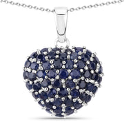 Bids.com 7.26 Carat Genuine Blue Sapphire .925 Sterling Silver Pendant Pendants
