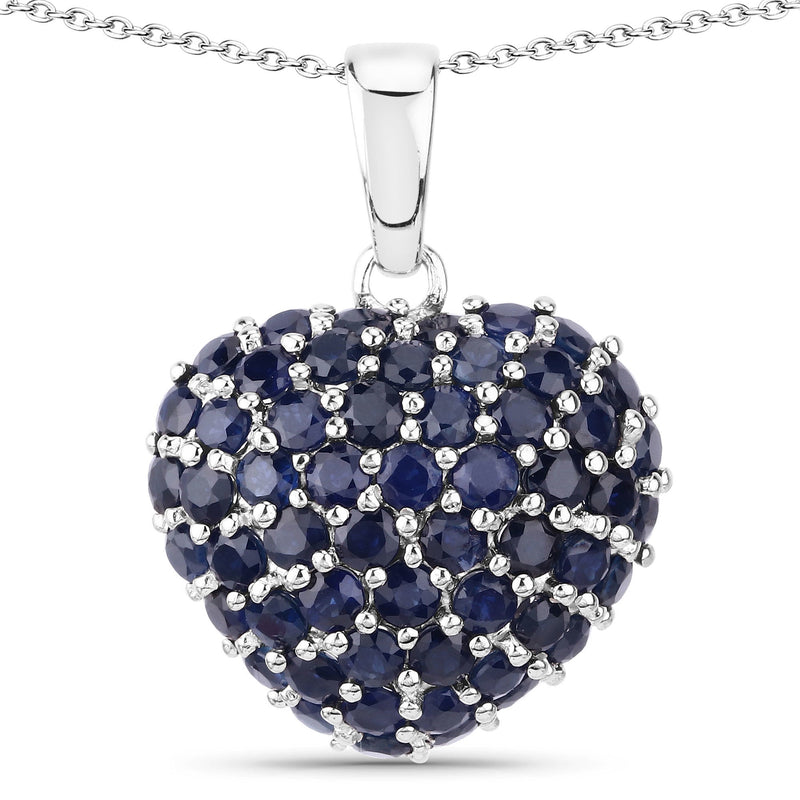 Bids.com 7.26 Carat Genuine Blue Sapphire .925 Sterling Silver Pendant Pendants