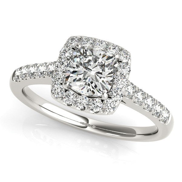 Bids.com 14k White Gold Square Outer Shape Round Diamond Engagement Ring (3/4 cttw) Rings