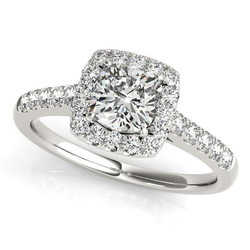 Bids.com 14k White Gold Square Outer Shape Round Diamond Engagement Ring (3/4 cttw) Rings