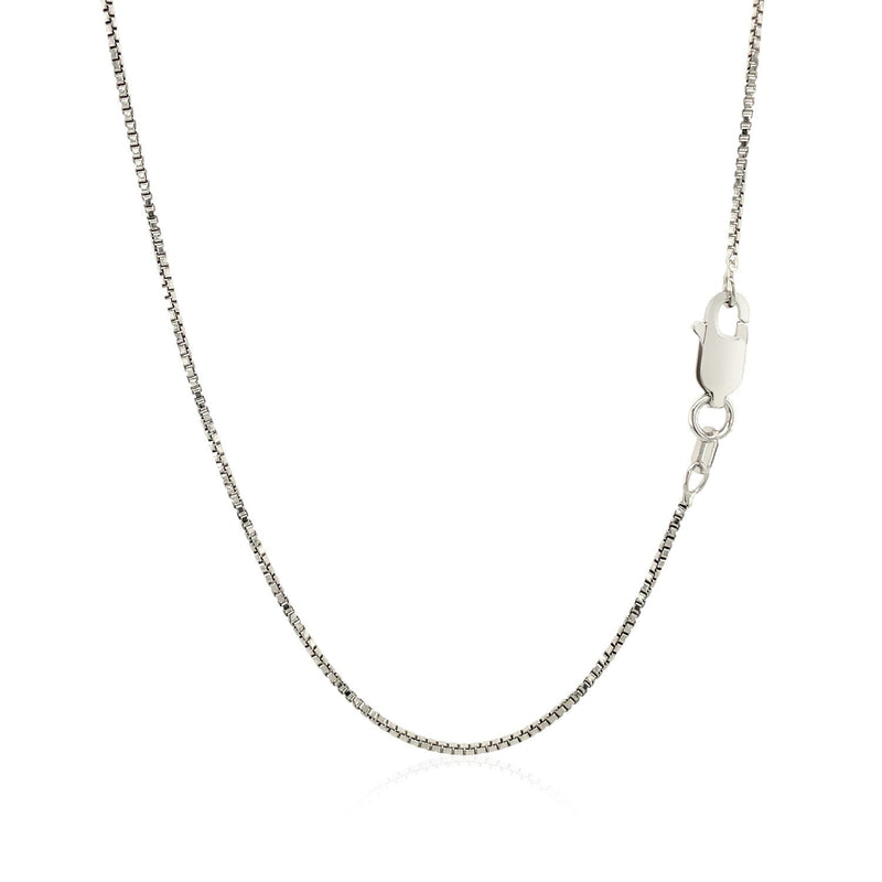 Bids.com Sterling Silver Rhodium Plated Box Chain 1.1mm Necklaces