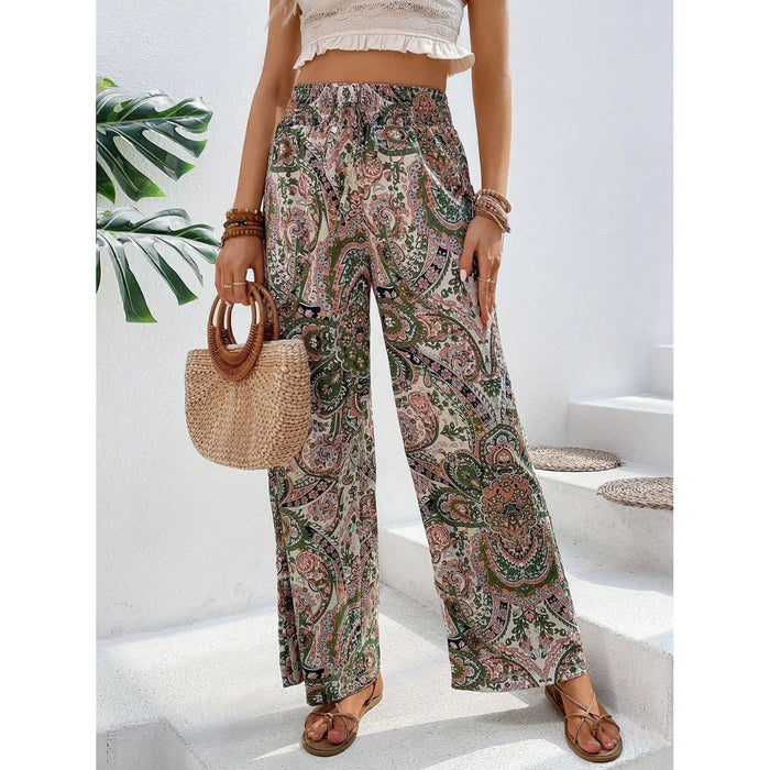 Printed Wide Leg Pants