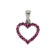Bids.com .37ct Ruby Heart Love Pendant 10KT White Gold Pendants