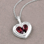 Bids.com 2.66 Carat Genuine Garnet and White Topaz .925 Sterling Silver Pendant Pendants