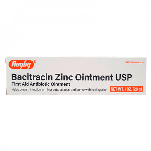 Rugby Rugby Bacitracin Zinc Ointment First Aid Antibiotic Ointment 1 Oz First Aid Light Gray