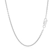 Bids.com Sterling Silver Rhodium Plated Round Cable Chain 1.8mm Necklaces