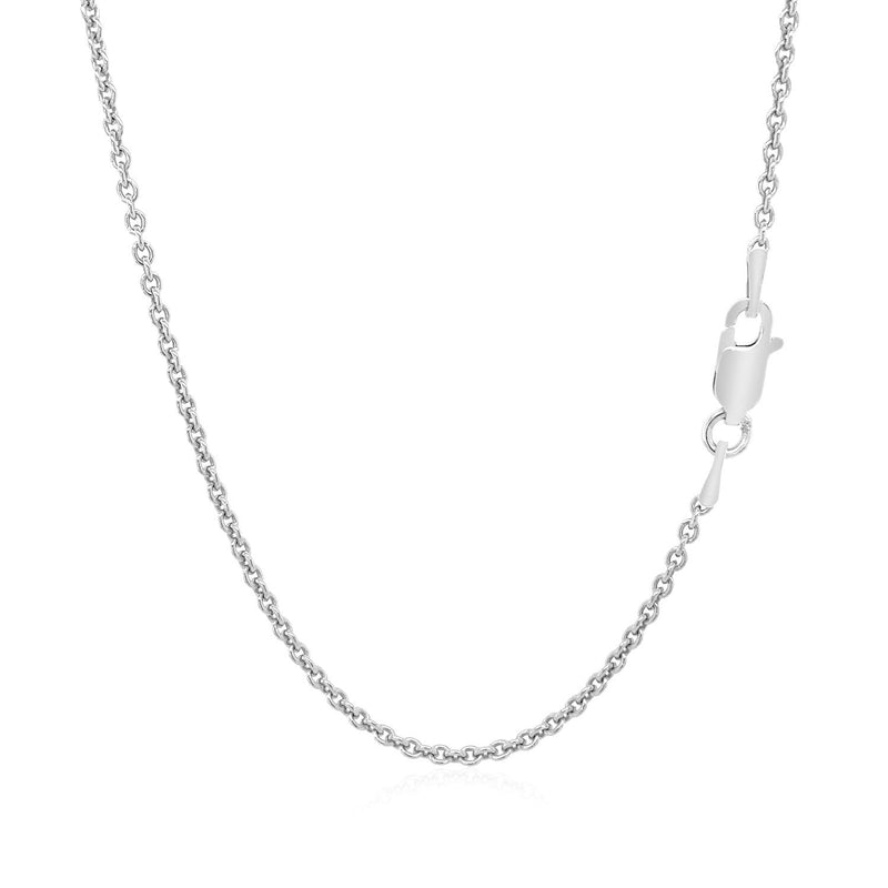 Bids.com Sterling Silver Rhodium Plated Round Cable Chain 1.8mm Necklaces