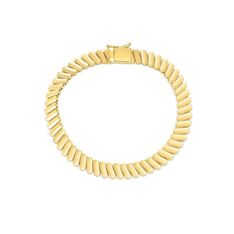 Bids.com 14k Yellow Gold Rib Link Bracelet (7.00 mm) Bracelets