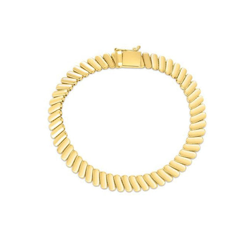 Bids.com 14k Yellow Gold Rib Link Bracelet (7.00 mm) Bracelets
