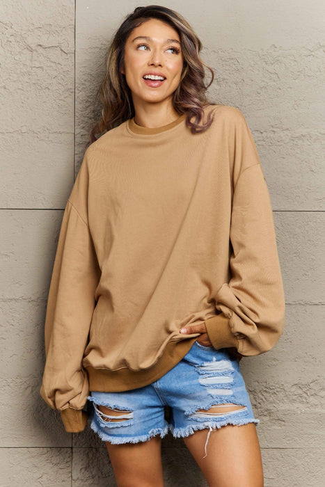 Full Size Round Neck Long Sleeve Sweatshirt