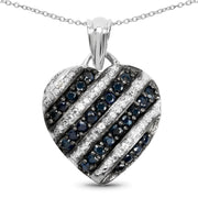 Bids.com 1.55 Carat Genuine Blue Sapphire and White Topaz .925 Sterling Silver Pendant Pendants