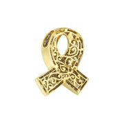 Bids.com 14K Yellow Gold 2 5/8 cttw Channel Set White Diamond Awareness Ribbon Pendant Necklace (G-H Color, VS1-VS2 Clarity) - NO CHAIN Necklaces