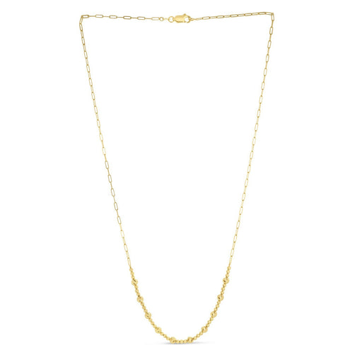 Bids.com 14k Yellow Gold Bead Paperclip Necklace Necklaces