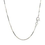 Bids.com Sterling Silver Rhodium Plated Octagonal Snake Chain 1.1mm Necklaces