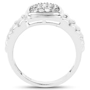 Bids.com 0.25 Carat Genuine White Diamond .925 Sterling Silver Ring Rings