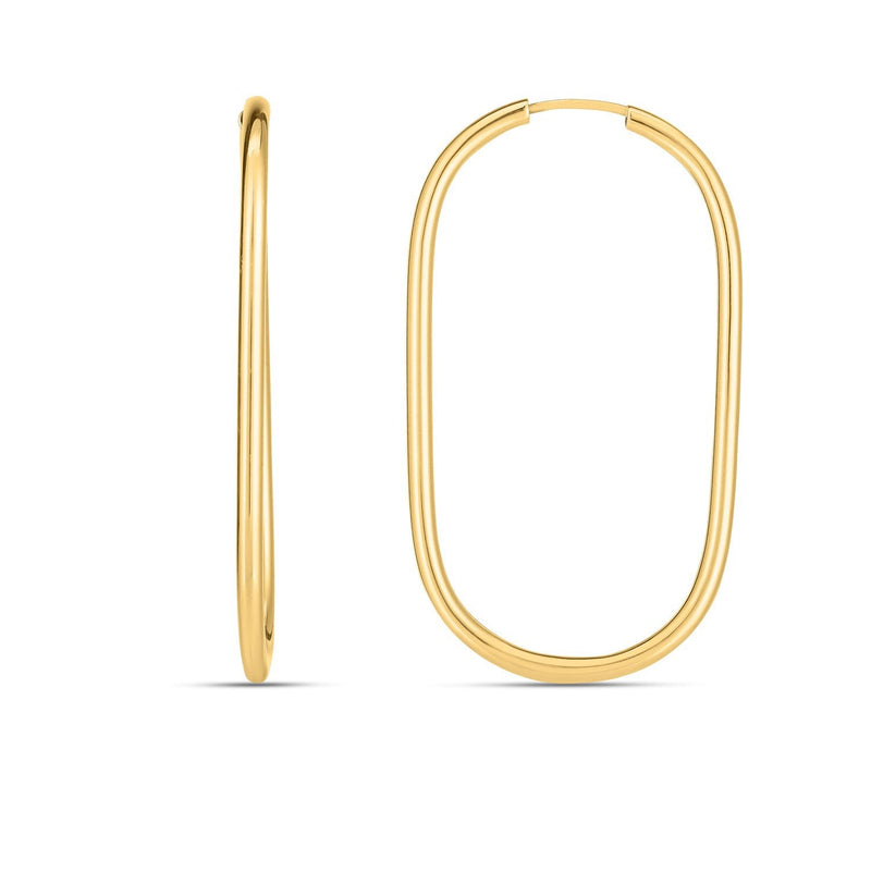 Bids.com 14k Yellow Gold Endless Large Paperclip Hoop Earrings Earrings