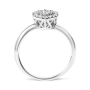 Bids.com 10K White Gold 3/8 Cttw Round-Cut Lab Grown Diamond Cluster Pear Promise Ring (G-H Color, VS2-SI1 Clarity) - Size 7 Rings