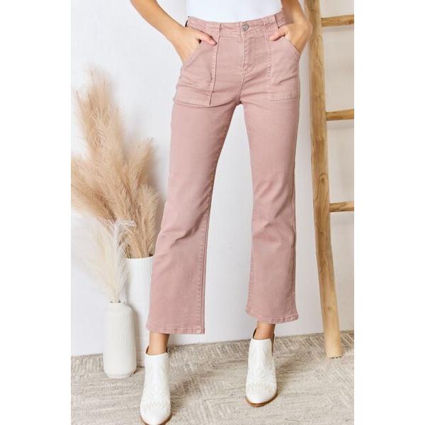 RISEN High Rise Ankle Flare Jeans