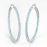 Bids.com 3.60 Carat Genuine Swiss Blue Topaz .925 Sterling Silver Earrings Earrings