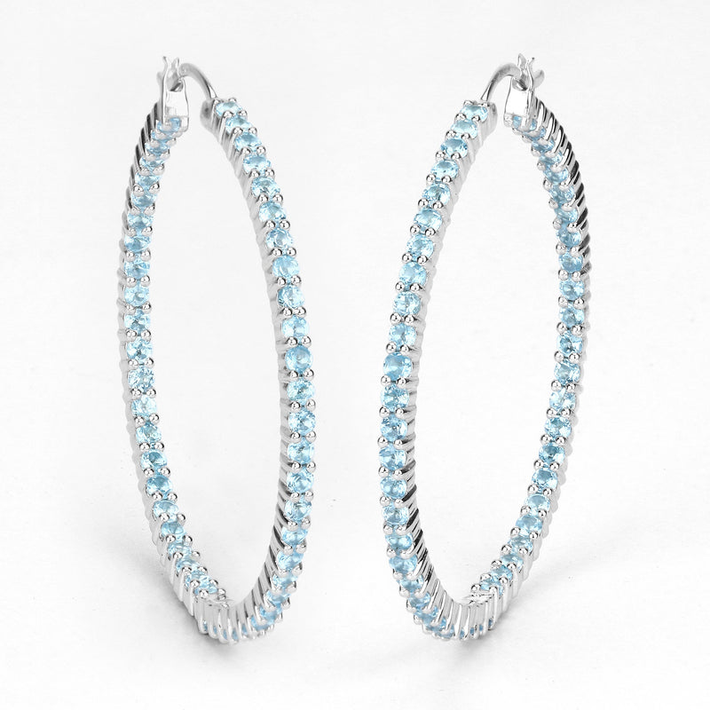 Bids.com 3.60 Carat Genuine Swiss Blue Topaz .925 Sterling Silver Earrings Earrings