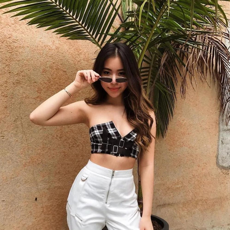 zeroUV Retro 1990's Slim Triangle  Color Tone Flat Lens Sunglasses C725 Sunglasses