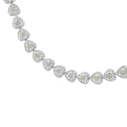 Bids.com .925 Sterling Silver 1.0 Cttw Miracle Set Diamond Heart-Link 7" Tennis Bracelet (I-J Color, I2-I3 Clarity) Bracelets
