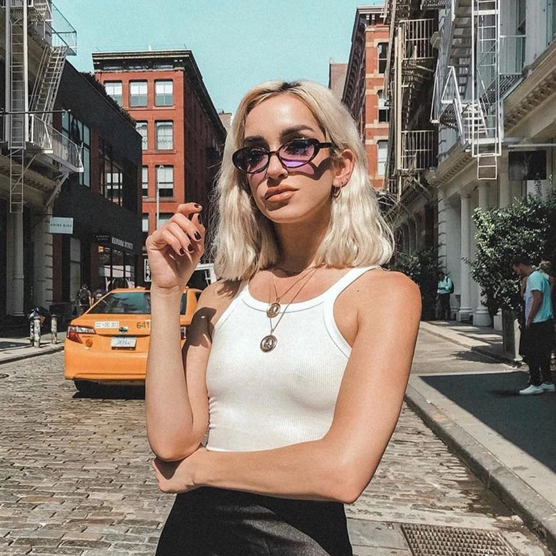 zeroUV Retro Small Rectangle Color Toned Lens Sunglasses C751 Sunglasses