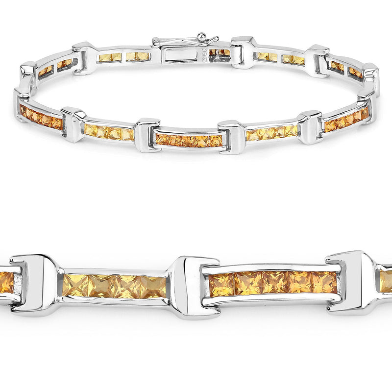 Bids.com 6.48 Carat Genuine Multi Sapphire .925 Sterling Silver Bracelet Bracelets