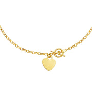 Bids.com Toggle Necklace with Heart Charm in 14k Yellow Gold Necklaces