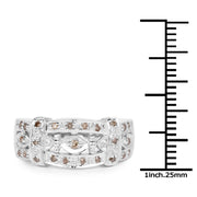 Bids.com 0.32 Carat Genuine Champagne Diamond .925 Sterling Silver Ring Rings