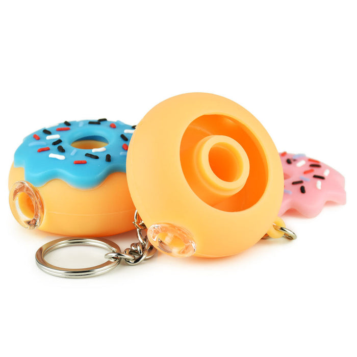 Silicone Donut One Hitter Keychain - 2