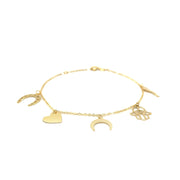 Bids.com 14k Yellow Gold 7 inch Bracelet with Polished Charms Bracelets