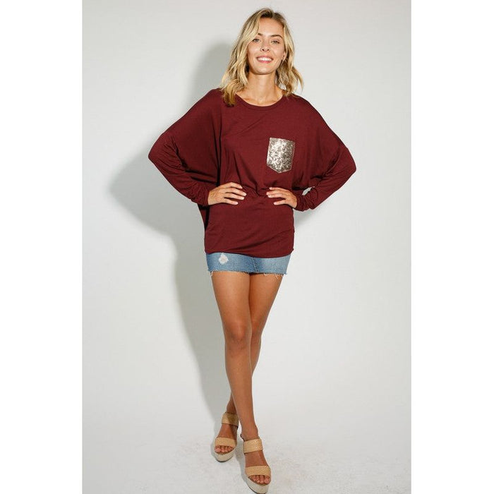 Plus Sequence Pocket Dolman Sl Top